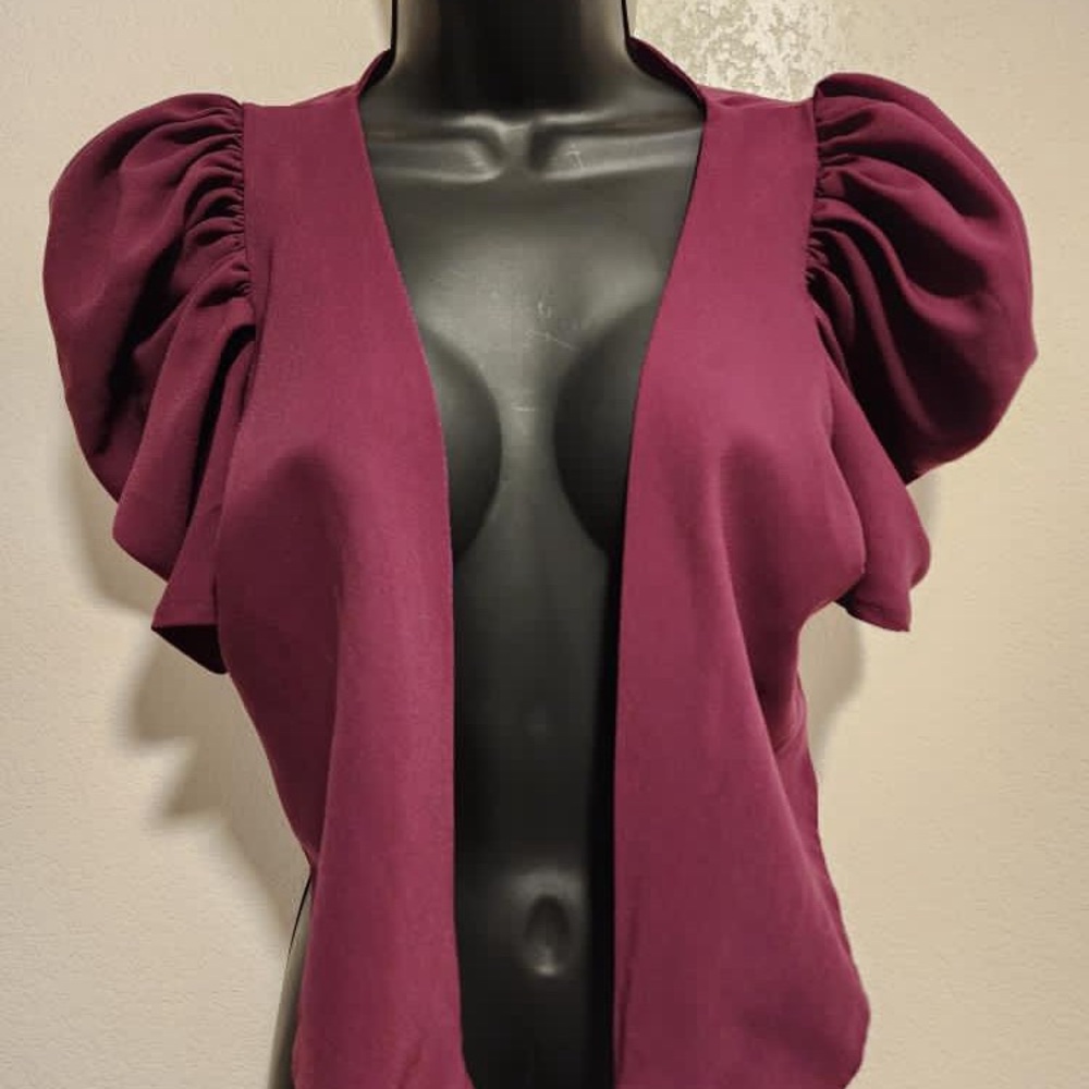 Wrap Blouse with Flutter Sleeves - Picture 8 of 16